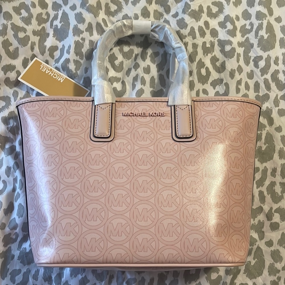 MK Jodie Small Logo Jaquard Tote Bag